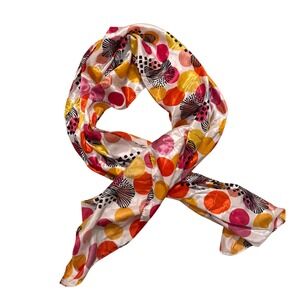 Evolve by Sioni Colorful Retro Pop Art Satin Scarf Abstract Geometric Print OS